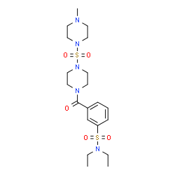 ChemSpider 2D Image | N,N-Diethyl-3-({4-[(4-methyl-1-piperazinyl)sulfonyl]-1-piperazinyl}carbonyl)benzenesulfonamide | C20H33N5O5S2
