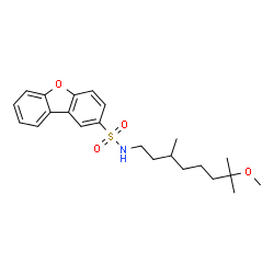 ChemSpider 2D Image | N-(7-Methoxy-3,7-dimethyloctyl)dibenzo[b,d]furan-2-sulfonamide | C23H31NO4S