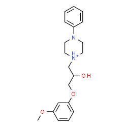 ChemSpider 2D Image | 1-[2-Hydroxy-3-(3-methoxyphenoxy)propyl]-4-phenylpiperazin-1-ium | C20H27N2O3