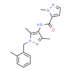 ChemSpider 2D Image | N-[3,5-Dimethyl-1-(2-methylbenzyl)-1H-pyrazol-4-yl]-1-methyl-1H-pyrazole-5-carboxamide | C18H21N5O