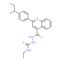 ChemSpider 2D Image | 2-{[2-(4-sec-Butylphenyl)-4-quinolinyl]carbonyl}-N-ethylhydrazinecarbothioamide | C23H26N4OS