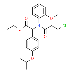 ChemSpider 2D Image | Ethyl [(3-chloropropanoyl)(2-methoxyphenyl)amino](4-isopropoxyphenyl)acetate | C23H28ClNO5