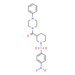 ChemSpider 2D Image | {1-[(4-Nitrophenyl)sulfonyl]-3-piperidinyl}(4-phenyl-1-piperazinyl)methanone | C22H26N4O5S