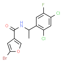 ChemSpider 2D Image | 5-Bromo-N-[1-(2,4-dichloro-5-fluorophenyl)ethyl]-3-furamide | C13H9BrCl2FNO2