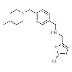 ChemSpider 2D Image | 1-(5-Chloro-2-thienyl)-N-{4-[(4-methyl-1-piperidinyl)methyl]benzyl}methanamine | C19H25ClN2S