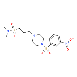 ChemSpider 2D Image | N,N-Dimethyl-3-{4-[(3-nitrophenyl)sulfonyl]-1-piperazinyl}-1-propanesulfonamide | C15H24N4O6S2