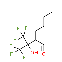 ChemSpider 2D Image | 2-(1,1,1,3,3,3-Hexafluoro-2-hydroxy-2-propanyl)heptanal | C10H14F6O2