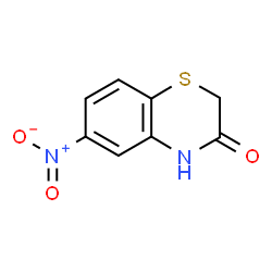 ChemSpider 2D Image | 6-Nitro-2H-1,4-benzothiazin-3(4H)-one | C8H6N2O3S