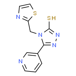 ChemSpider 2D Image | 5-(3-Pyridinyl)-4-(1,3-thiazol-2-ylmethyl)-4H-1,2,4-triazole-3-thiol | C11H9N5S2