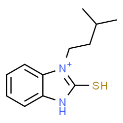 ChemSpider 2D Image | 3-(3-Methylbutyl)-2-sulfanyl-1H-benzimidazol-3-ium | C12H17N2S