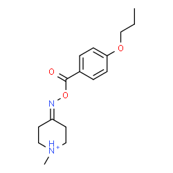ChemSpider 2D Image | 1-Methyl-4-{[(4-propoxybenzoyl)oxy]imino}piperidinium | C16H23N2O3