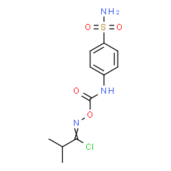 ChemSpider 2D Image | 2-Methyl-N-{[(4-sulfamoylphenyl)carbamoyl]oxy}propanimidoyl chloride | C11H14ClN3O4S