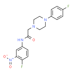 ChemSpider 2D Image | N-(4-FLUORO-3-NITROPHENYL)-2-(4-(4-FLUOROPHENYL)-1-PIPERAZINYL)ACETAMIDE | C18H18F2N4O3