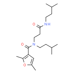 ChemSpider 2D Image | 2,5-Dimethyl-N-(3-methylbutyl)-N-{3-[(3-methylbutyl)amino]-3-oxopropyl}-3-furamide | C20H34N2O3