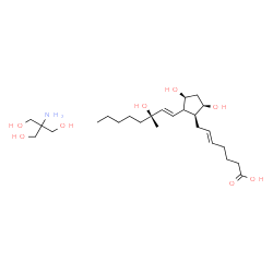ChemSpider 2D Image | (5E,8beta,9beta,11beta,12xi,13E,15S)-9,11,15-Trihydroxy-15-methylprosta-5,13-dien-1-oic acid - 2-amino-2-(hydroxymethyl)-1,3-propanediol (1:1) | C25H47NO8