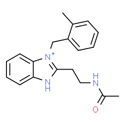 ChemSpider 2D Image | 2-(2-Acetamidoethyl)-3-(2-methylbenzyl)-1H-3,1-benzimidazol-3-ium | C19H22N3O