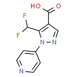 ChemSpider 2D Image | 5-(Difluoromethyl)-1-(4-pyridinyl)-1H-pyrazole-4-carboxylic acid | C10H7F2N3O2
