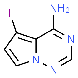 ChemSpider 2D Image | 5-Iodopyrrolo[2,1-f][1,2,4]triazin-4-amine | C6H5IN4