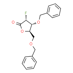 ChemSpider 2D Image | (3R,4R,5R)-4-(Benzyloxy)-5-[(benzyloxy)methyl]-3-fluorodihydro-2(3H)-furanone (non-preferred name) | C19H19FO4
