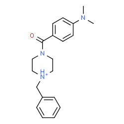 ChemSpider 2D Image | 1-Benzyl-4-[4-(dimethylamino)benzoyl]piperazin-1-ium | C20H26N3O