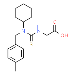 ChemSpider 2D Image | N-[Cyclohexyl(4-methylbenzyl)carbamothioyl]glycine | C17H24N2O2S