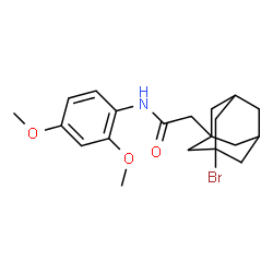 ChemSpider 2D Image | 2-(3-Bromoadamantan-1-yl)-N-(2,4-dimethoxyphenyl)acetamide | C20H26BrNO3