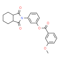 ChemSpider 2D Image | 3-(1,3-dioxo-hexahydroisoindol-2-yl)phenyl 3-methoxybenzoate | C22H21NO5