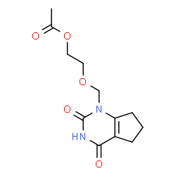 ChemSpider 2D Image | 2-((2,4-Dioxo-2,3,4,5,6,7-hexahydro-1H-cyclopenta[d]pyrimidin-1-yl)methoxy)ethyl acetate | C12H16N2O5