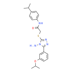ChemSpider 2D Image | 2-{[4-Amino-5-(3-isopropoxyphenyl)-4H-1,2,4-triazol-3-yl]sulfanyl}-N-(4-isopropylphenyl)acetamide | C22H27N5O2S