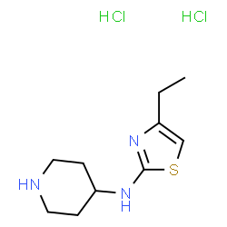 ChemSpider 2D Image | N-(4-Ethyl-1,3-thiazol-2-yl)-4-piperidinamine dihydrochloride | C10H19Cl2N3S