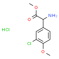 ChemSpider 2D Image | Methyl amino(3-chloro-4-methoxyphenyl)acetate hydrochloride (1:1) | C10H13Cl2NO3