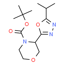 ChemSpider 2D Image | tert-butyl 3-[5-(propan-2-yl)-1,3,4-oxadiazol-2-yl]morpholine-4-carboxylate | C14H23N3O4