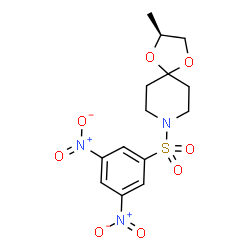 ChemSpider 2D Image | (2S)-8-[(3,5-Dinitrophenyl)sulfonyl]-2-methyl-1,4-dioxa-8-azaspiro[4.5]decane | C14H17N3O8S