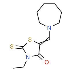 ChemSpider 2D Image | 5-(1-Azepanylmethylene)-3-ethyl-2-thioxo-1,3-thiazolidin-4-one | C12H18N2OS2