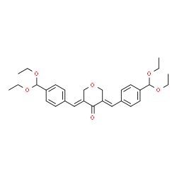 ChemSpider 2D Image | (3E,5E)-3,5-Bis[4-(diethoxymethyl)benzylidene]tetrahydro-4H-pyran-4-one | C29H36O6
