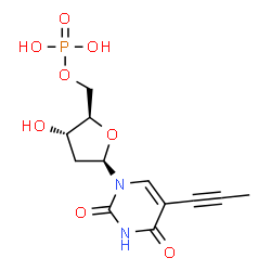 ChemSpider 2D Image | 2'-Deoxy-5-(1-propyn-1-yl)uridine 5'-(dihydrogen phosphate) | C12H15N2O8P