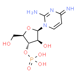 ChemSpider 2D Image | 4-Imino-1-(3-O-phosphono-beta-D-arabinofuranosyl)-1,4-dihydro-2-pyrimidinamine | C9H15N4O7P