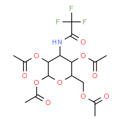 ChemSpider 2D Image | 1,2,4,6-Tetra-O-acetyl-3-deoxy-3-[(trifluoroacetyl)amino]hexopyranose | C16H20F3NO10