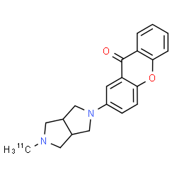 ChemSpider 2D Image | 2-[5-(~11~C)Methylhexahydropyrrolo[3,4-c]pyrrol-2(1H)-yl]-9H-xanthen-9-one | C1911CH20N2O2