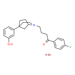 ChemSpider 2D Image | 1-(4-Fluorophenyl)-4-[5-(3-hydroxyphenyl)-2-azabicyclo[3.2.1]oct-2-yl]-1-butanone hydrobromide (1:1) | C23H27BrFNO2