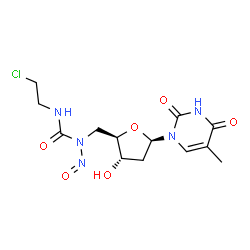 ChemSpider 2D Image | 5'-{[(2-Chloroethyl)carbamoyl](nitroso)amino}-5'-deoxythymidine | C13H18ClN5O6