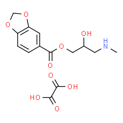 ChemSpider 2D Image | 2-Hydroxy-3-(methylamino)propyl 1,3-benzodioxole-5-carboxylate ethanedioate (1:1) | C14H17NO9
