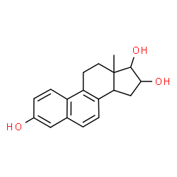 ChemSpider 2D Image | Estra-1,3,5(10),6,8-pentaene-3,16,17-triol | C18H20O3