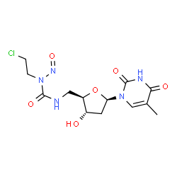 ChemSpider 2D Image | 5'-{[(2-Chloroethyl)(nitroso)carbamoyl]amino}-5'-deoxythymidine | C13H18ClN5O6