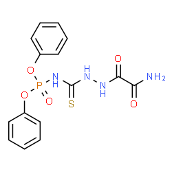 ChemSpider 2D Image | Diphenyl ({2-[amino(oxo)acetyl]hydrazino}carbonothioyl)phosphoramidate | C15H15N4O5PS