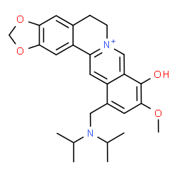 ChemSpider 2D Image | 12-[(Diisopropylamino)methyl]-9-hydroxy-10-methoxy-5,6-dihydro[1,3]dioxolo[4,5-g]isoquinolino[3,2-a]isoquinolin-7-ium | C26H31N2O4