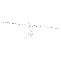 ChemSpider 2D Image | N-{(2S,3R,4E)-3-Hydroxy-1-[(6-O-sulfo-alpha-L-gulopyranosyl)oxy]-4-octadecen-2-yl}hexadecanamide | C40H77NO11S