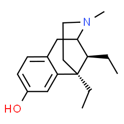 ChemSpider 2D Image | (1S,13S)-1,13-Diethyl-10-methyl-10-azatricyclo[7.3.1.0~2,7~]trideca-2,4,6-trien-4-ol | C17H25NO