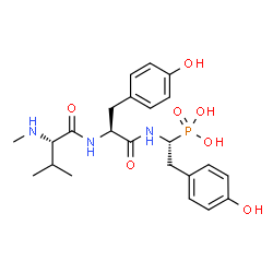 ChemSpider 2D Image | N-Methyl-L-valyl-N-[(1R)-2-(4-hydroxyphenyl)-1-phosphonoethyl]-L-tyrosinamide | C23H32N3O7P