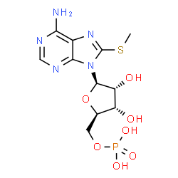 ChemSpider 2D Image | 8-(Methylsulfanyl)adenosine 5'-(dihydrogen phosphate) | C11H16N5O7PS